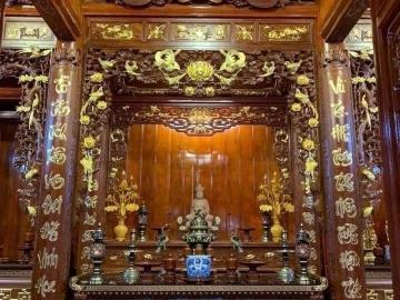 Mẫu câu đối thờ đẹp trên Tam Bảo từ Làng nghề Sơn Đồng