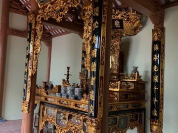 Mẫu câu đối thờ đẹp trên Tam Bảo từ Làng nghề Sơn Đồng
