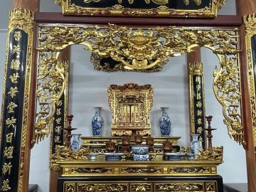 Bộ hoành phi câu đối, cửa võng cho nhà thờ họ