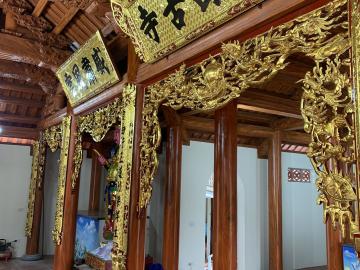 Mẫu câu đối thờ đẹp trên Tam Bảo từ Làng nghề Sơn Đồng
