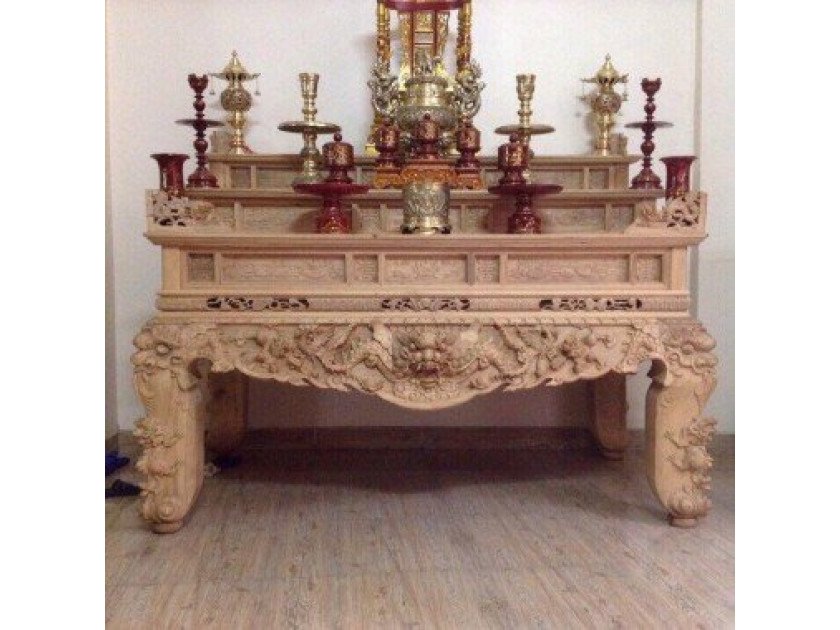 Mẫu bàn thờ gỗ mít sơn ta