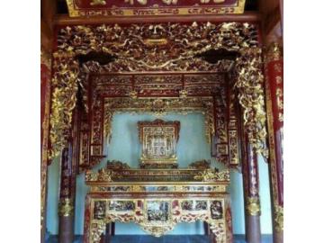Mẫu ô xa thếp vàng phủ hoàng kim