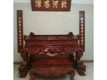 Gia công hoàng phi câu đối gỗ mộc kèm sơn theo mẫu đặt