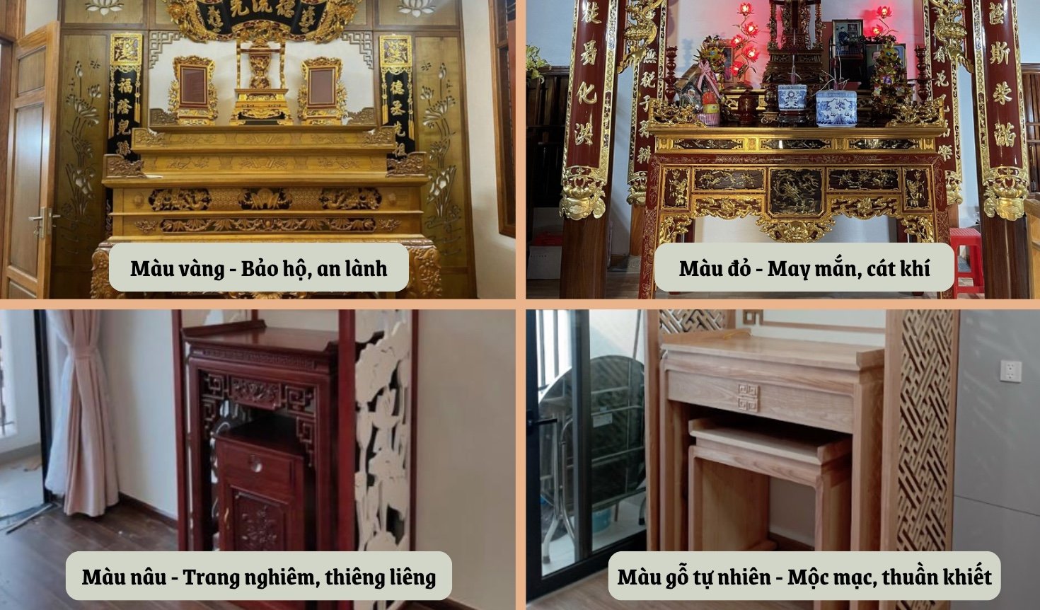 Màu bàn thờ hợp phong thủy